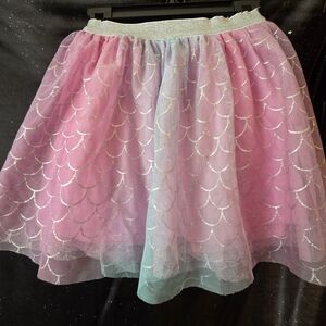 Disney Pink to Light Blue Ombre Tulle Skirt with Glitter Waistband